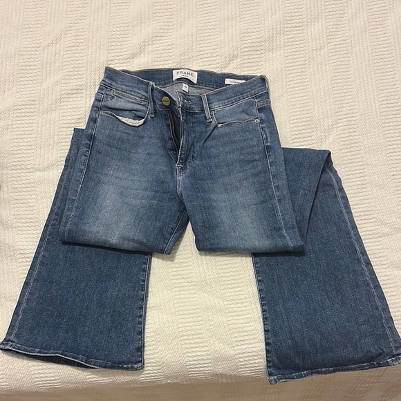 Frame Flare High Rise Blue Jeans - Picture 2 of 2